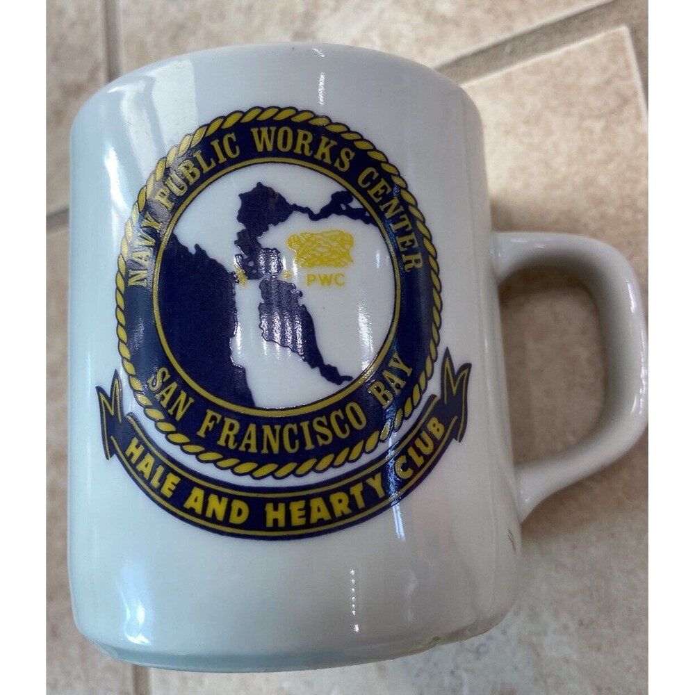 Vintage Navy Public Works Center San Francisco Bay Hale & Hearty Club Coffee Mug